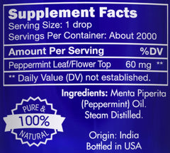 Crossactiv Peppermint Oil drops closeup, ideal for aroma and topical use.