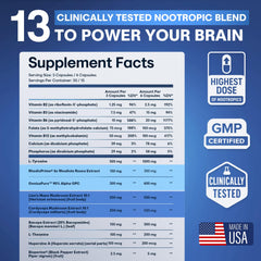 CRTX Nutrition Focus label detail highlighting caffeine-free formula.