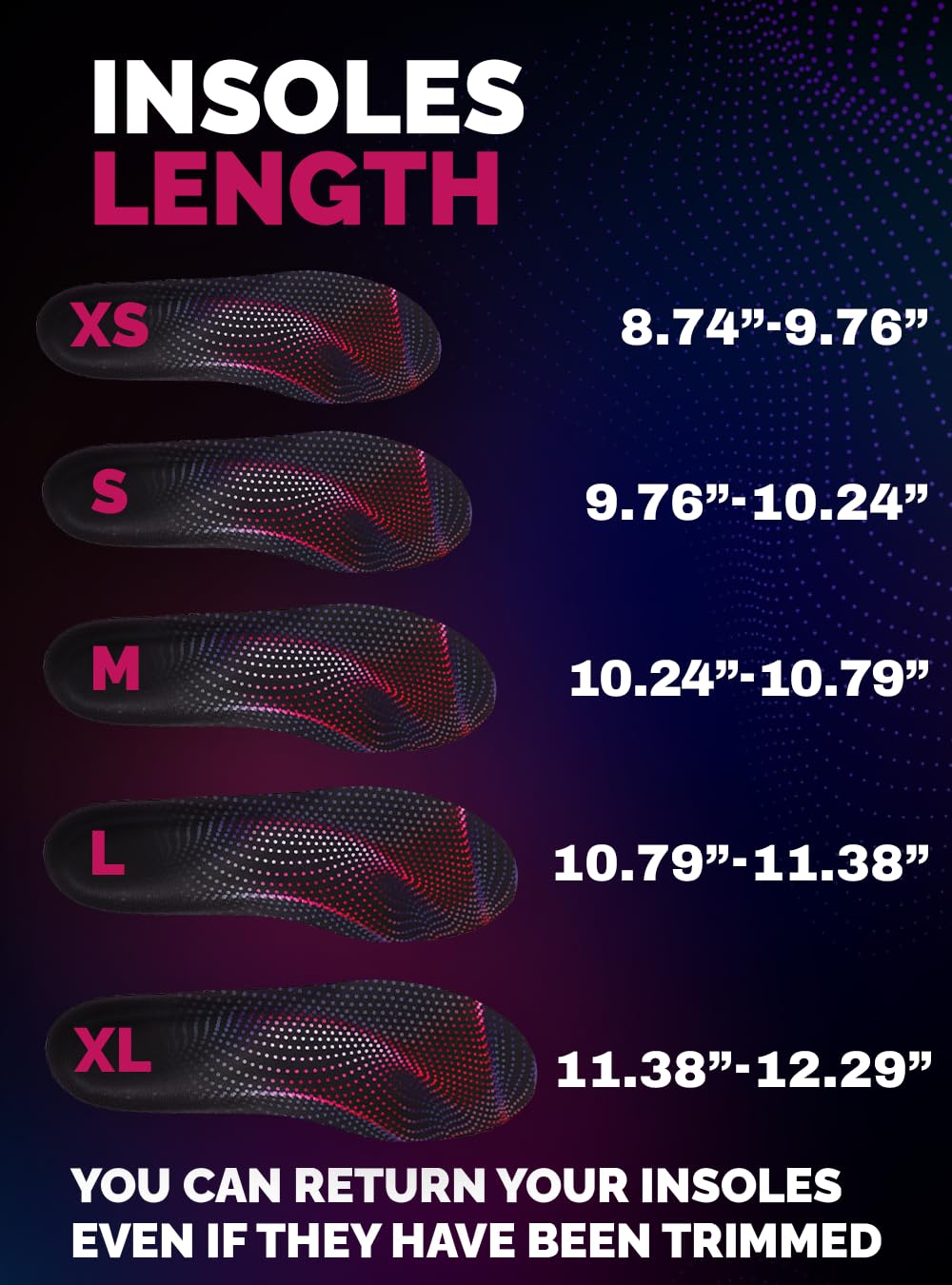 CRUVHEAL insoles feature a velvet cover to keep feet comfortable and odor-free.