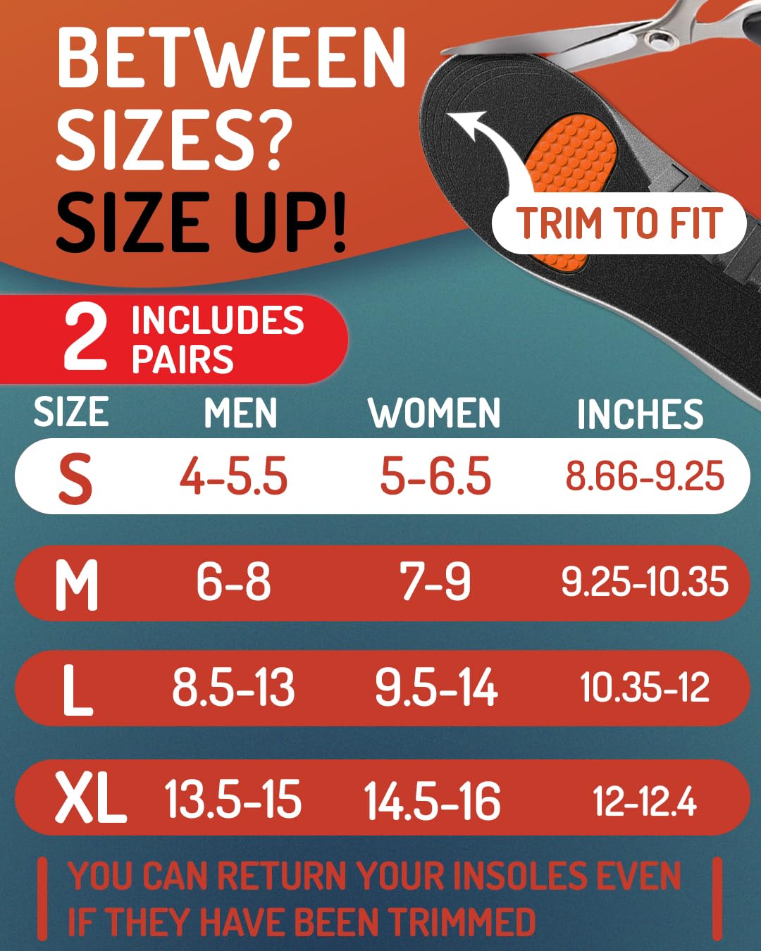 CRUVHEAL sport insoles are unisex and fit running, tennis, and gym shoes.