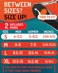 CRUVHEAL sport insoles are unisex and fit running, tennis, and gym shoes.