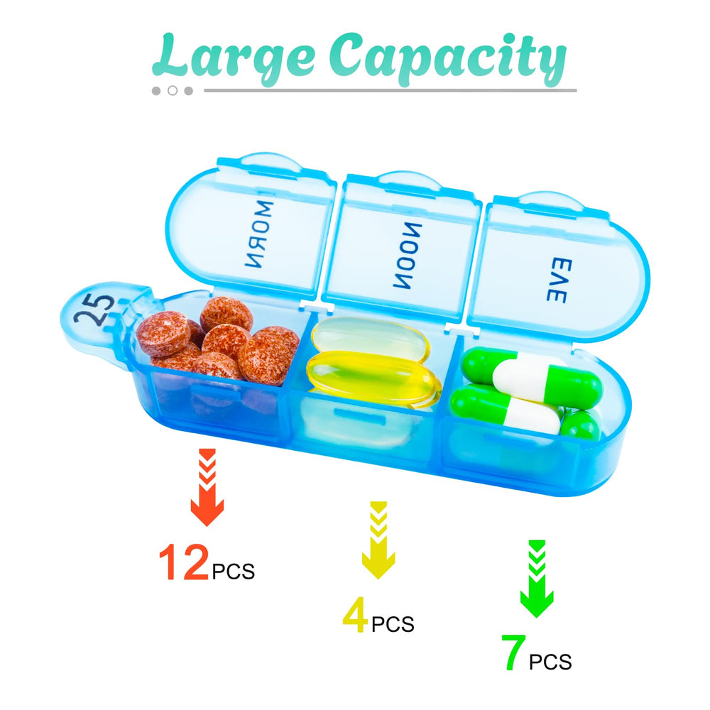 Cruxer detachable daily pill case enabling easy packing for travel