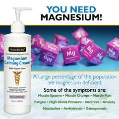 CryoDerm magnesium calming cream 16oz label closeup highlights mineral-rich formula for nourished skin