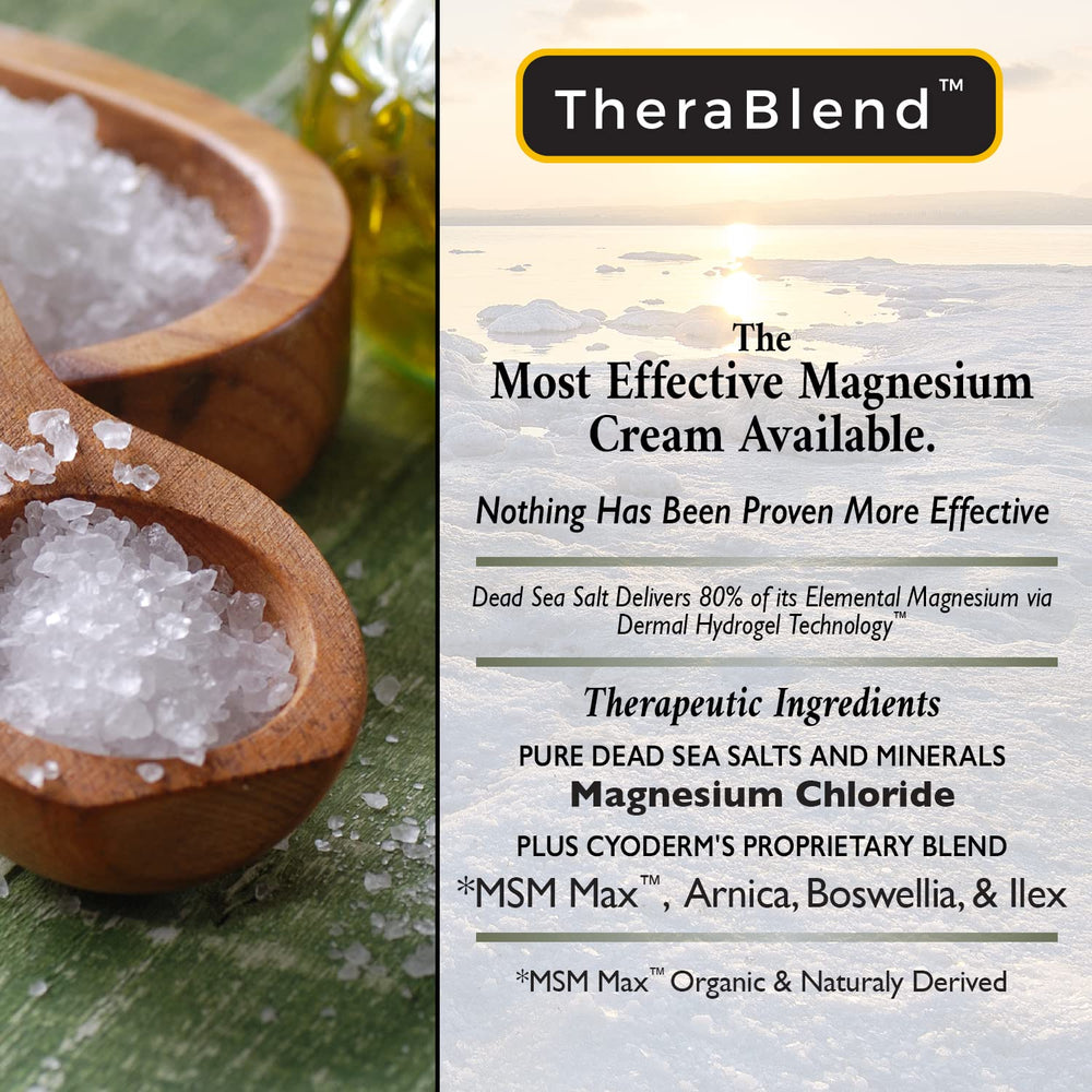CryoDerm Magnesium Calming Cream spa-inspired scene suggests nightly self-care