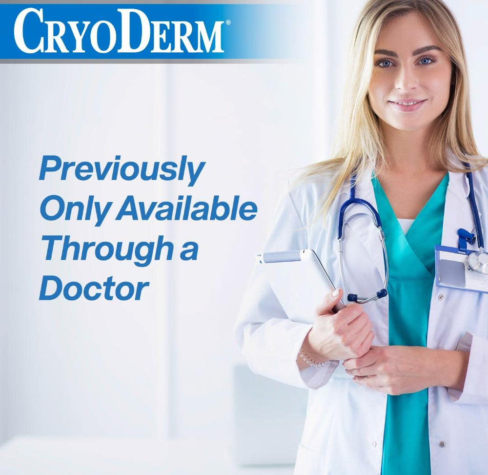 CryoDerm pain-relief cream close-up on bottle label.