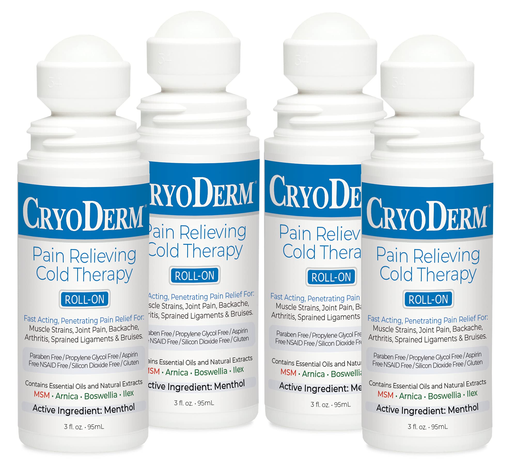 CryoDerm pain relief cream front view bottle suggesting long-lasting comfort.
