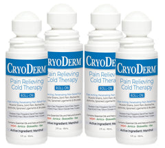CryoDerm pain relief cream front view bottle suggesting long-lasting comfort.