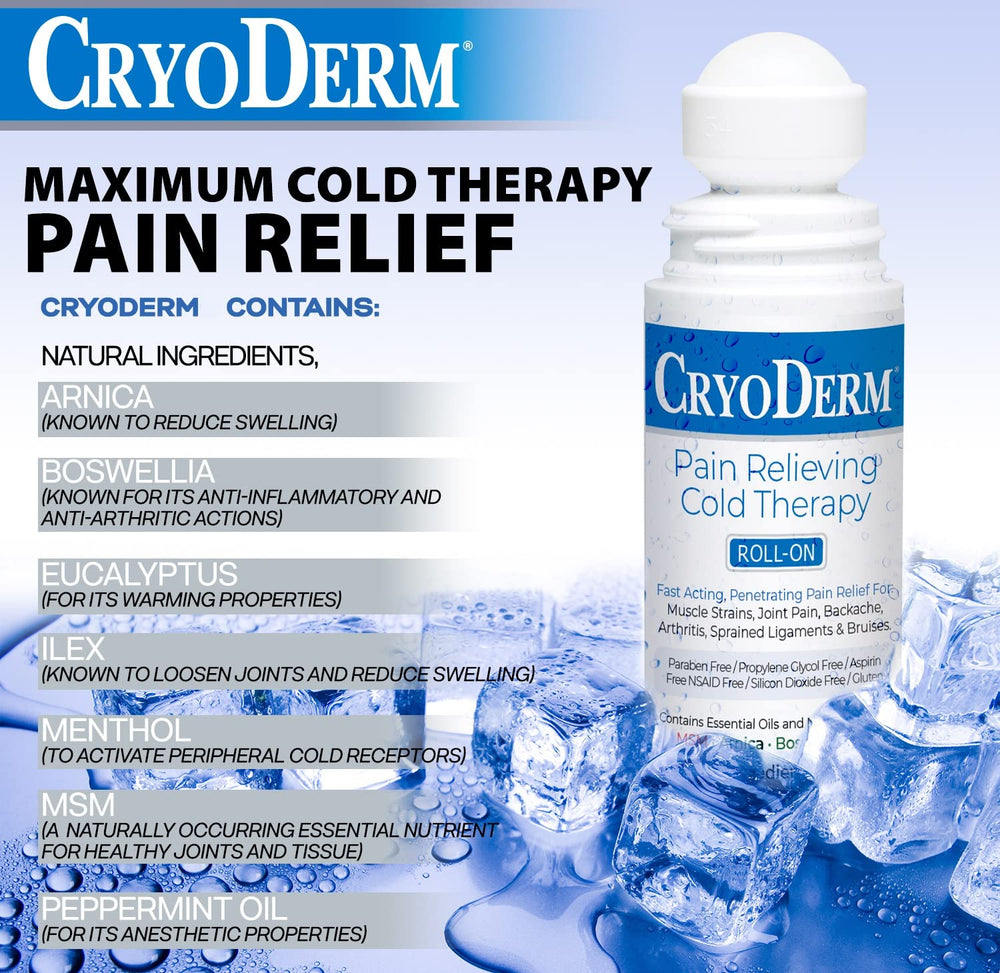 CryoDerm cream being applied on skin for targeted soothing.