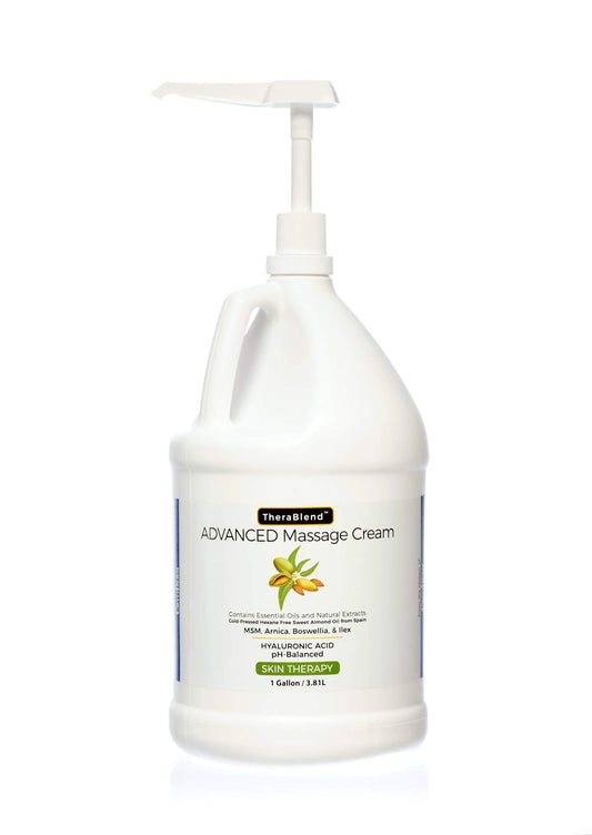CryoDerm TheraBlend Advanced Cream Gallon showing smooth texture for daily skin nourishment
