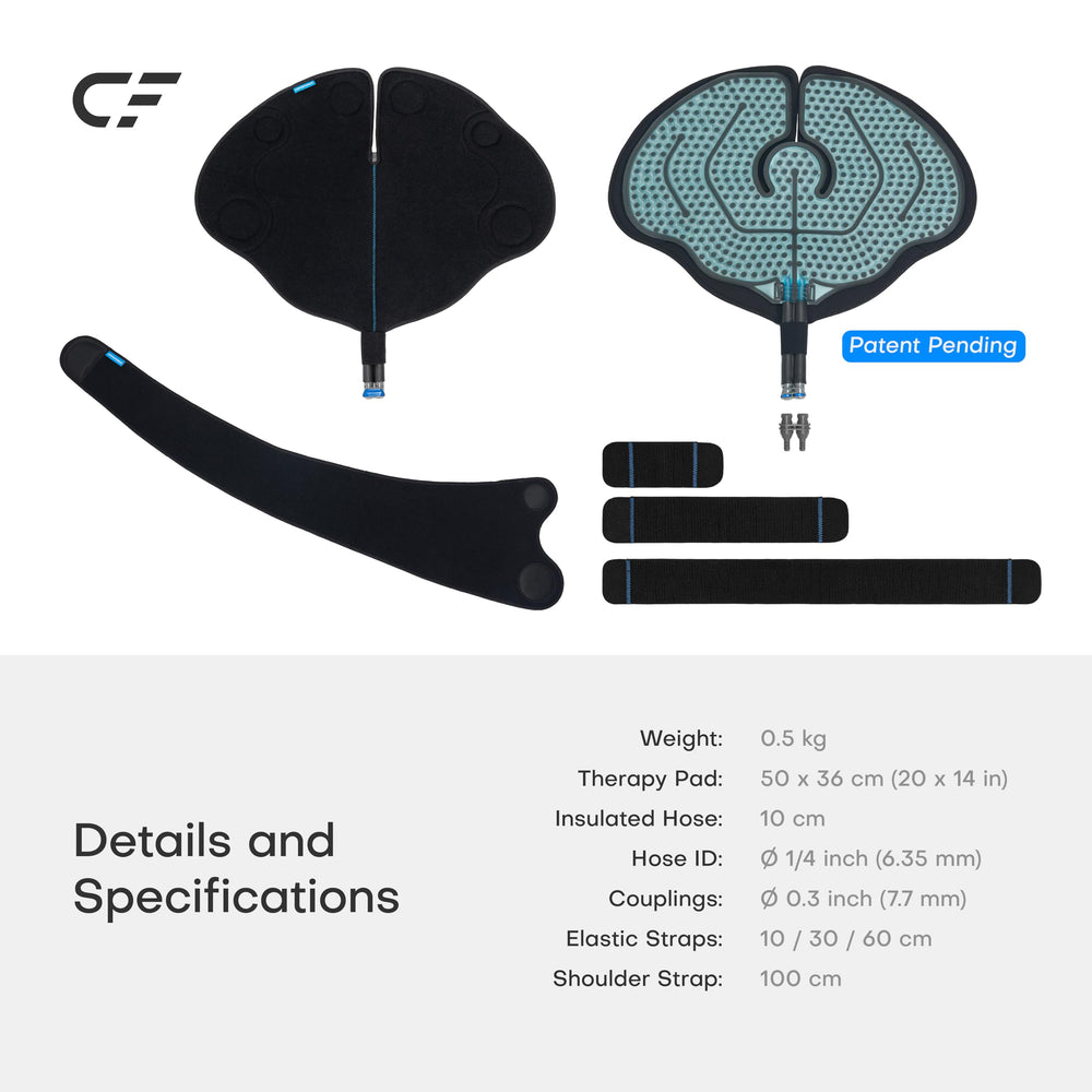 CRYOFORCE CFA-1 versatile therapy pad adapts across knee and nearby areas.