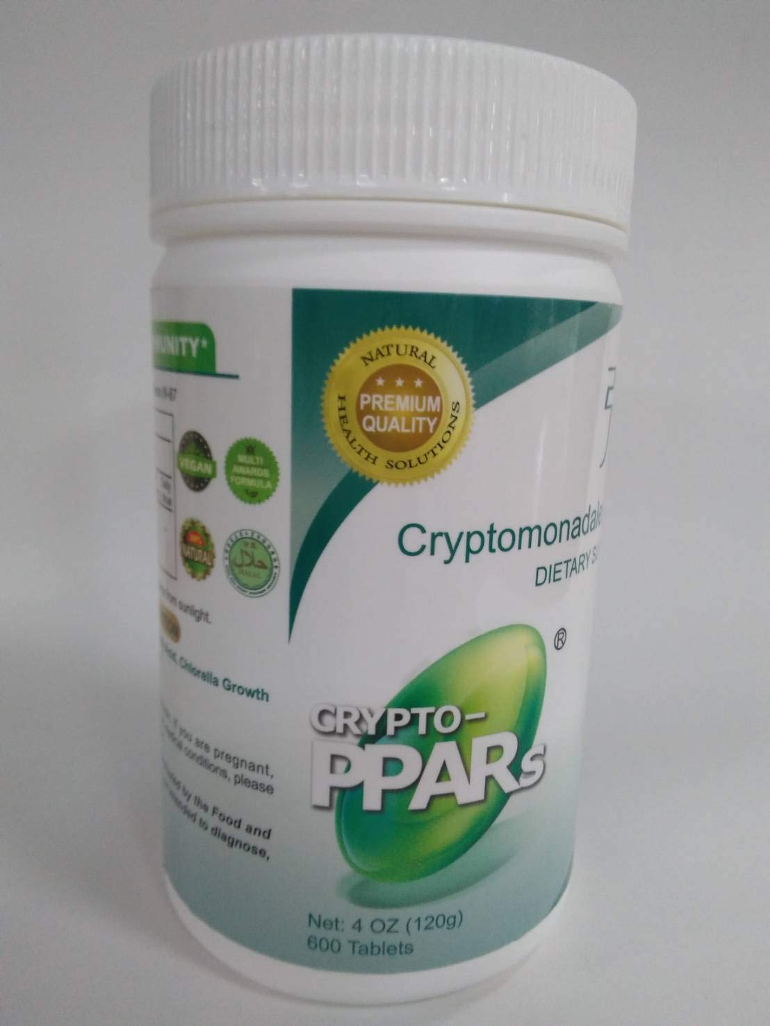 Crypto-PPARs Cryptomonadales tablets close-up for easy daily energy support.