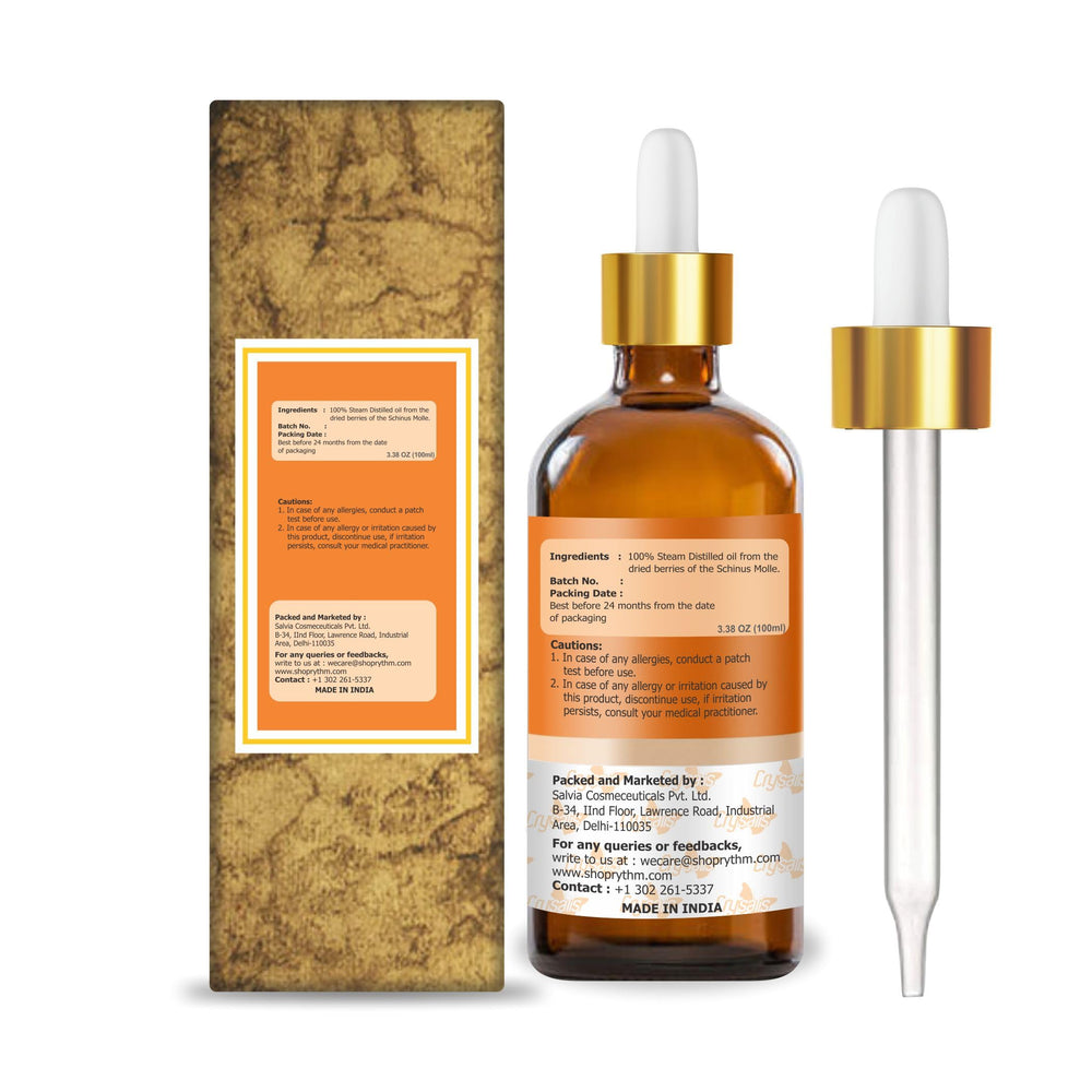 Crysalis Pink Peppercorn Oil drop highlights color and carrier oil compatibility for serums