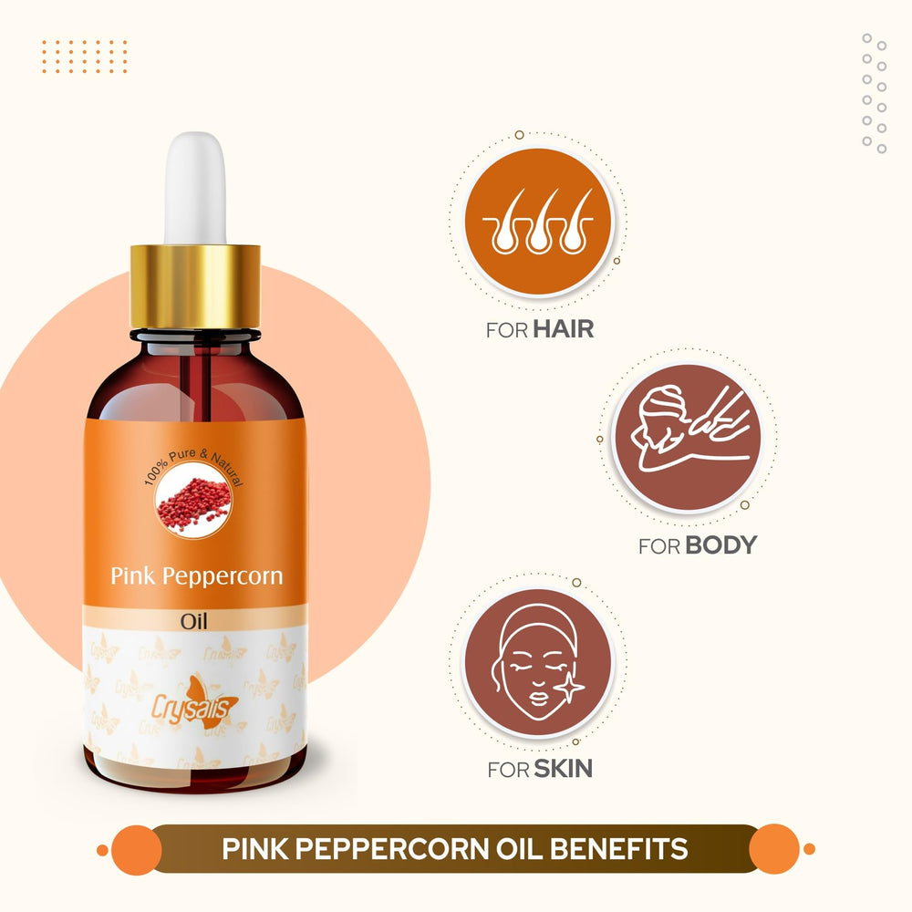 Crysalis Pink Peppercorn Oil with carriers for versatile skincare formulations