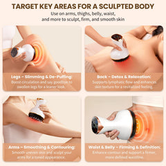 CRYSNATM constant temperature function warms skin for relaxed muscles.