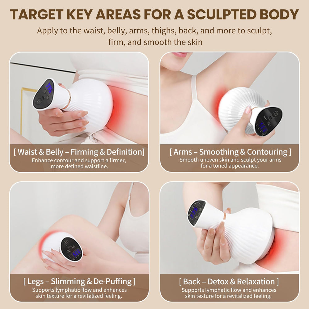 CRYSNATM Intelligent 4-in-1 massager for abdomen with warming comfort.