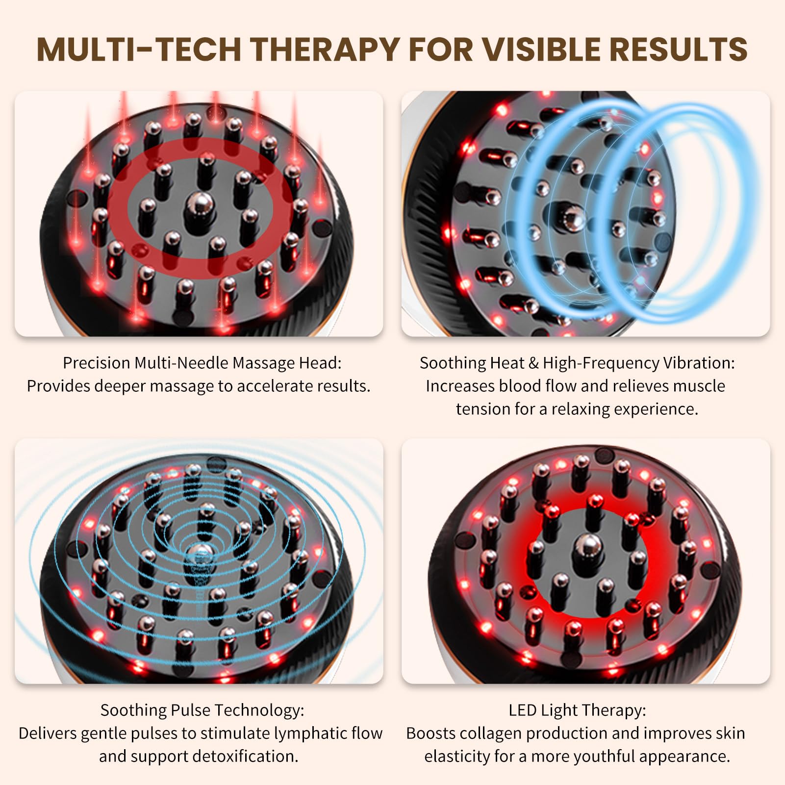 CRYSNATM microcurrent heat vibration device offers versatile, customizable sessions.