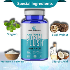 Crystal Flush 2-step solution packaging highlighting simple routine
