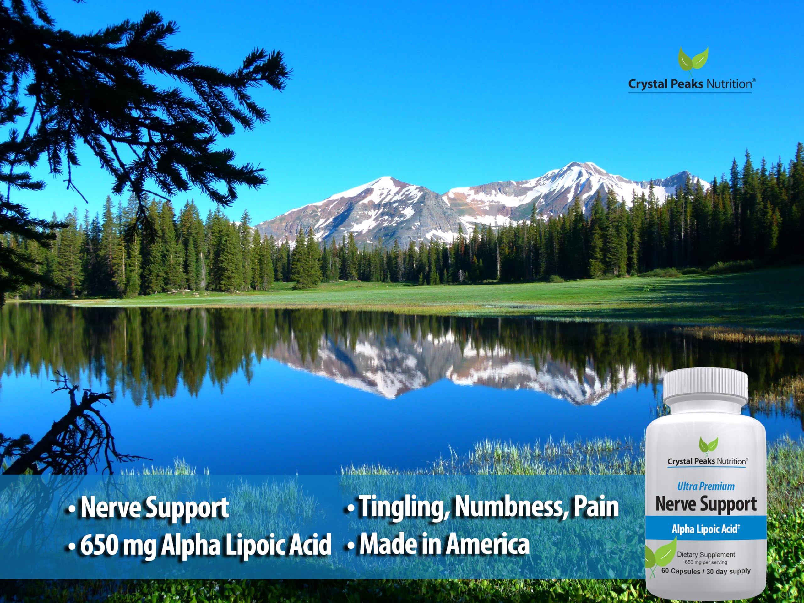 Crystal Peaks Nutrition label highlighting purity and ingredients for quality.