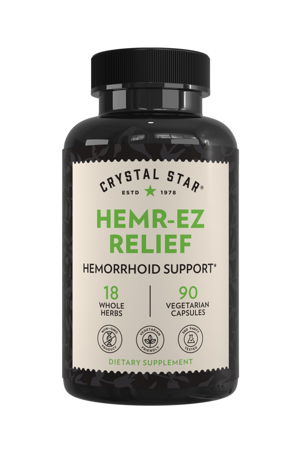 Crystal Star Hemr-Ez Relief bottle close-up for easy daily use and soothing potential