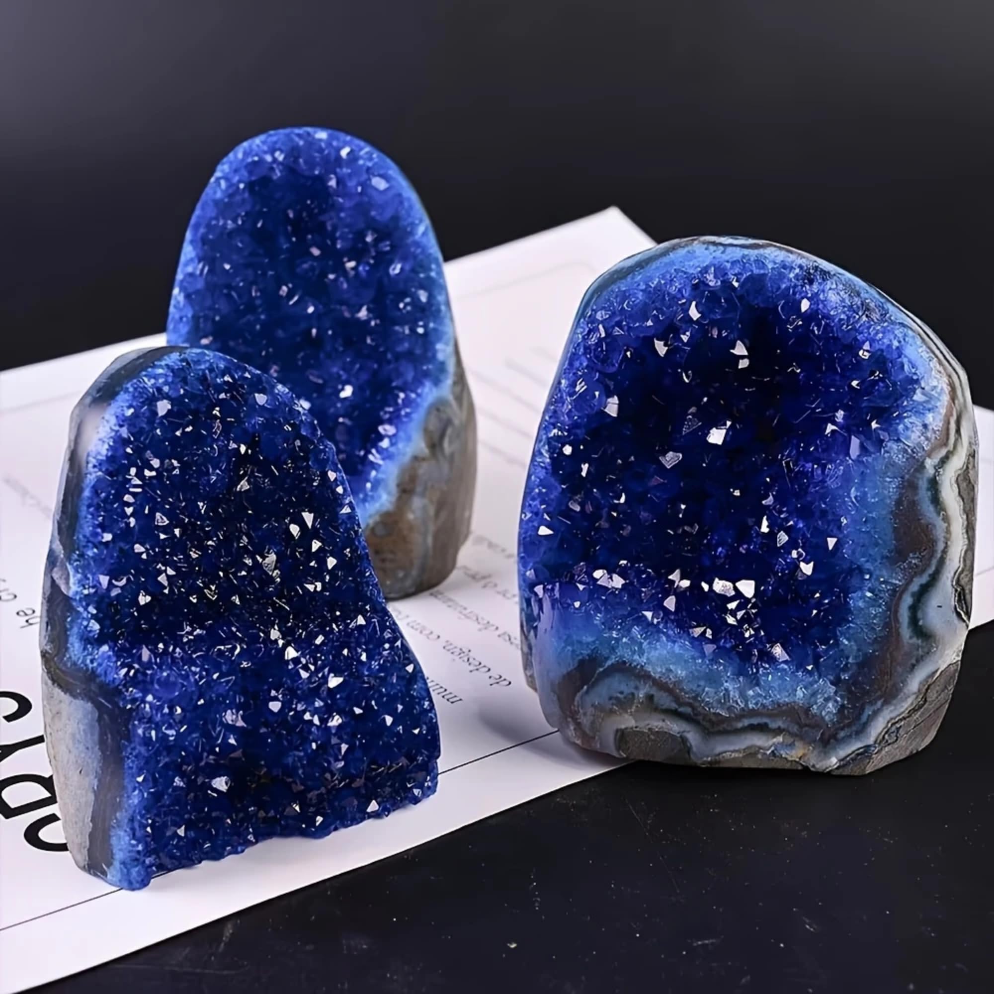 CrystalHola blue geode quartz decorative piece suits crystal collections