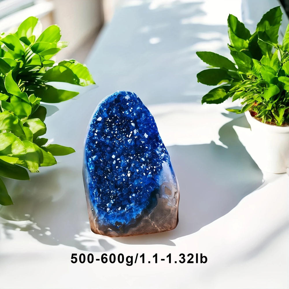 CrystalHola blue geode quartz exterior raw rock provides natural character
