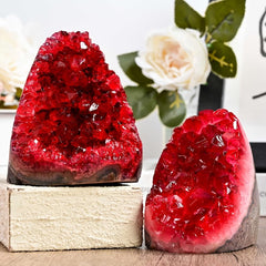 CrystalHola decorative geode on a desk or shelf display