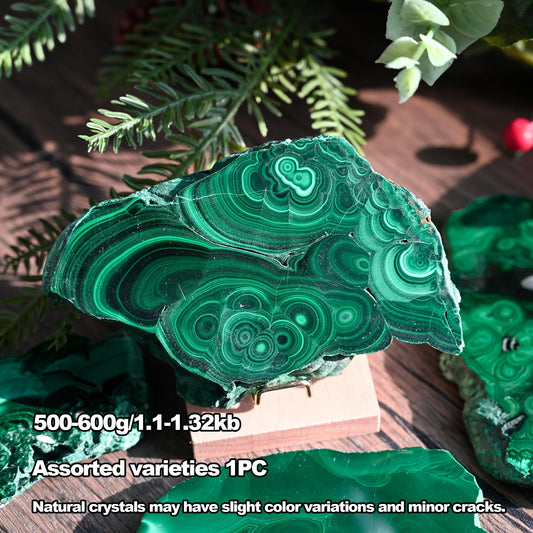 CrystalHola Malachite slice with natural texture ideal for jewelry inlays.
