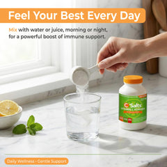 C-Salts powder blends quickly into beverages with no clumps.