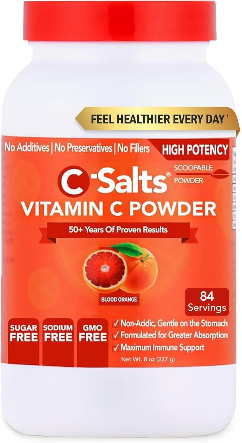 C-Salts Vitamin C powder jar front view for daily immune support