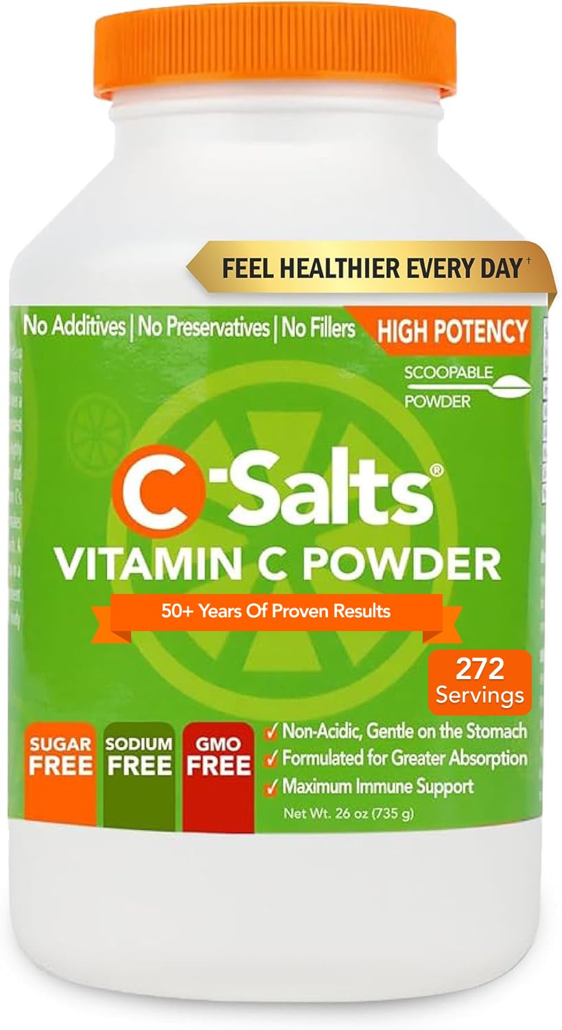 C-Salts Vitamin C powder dissolves easily in water for daily support.
