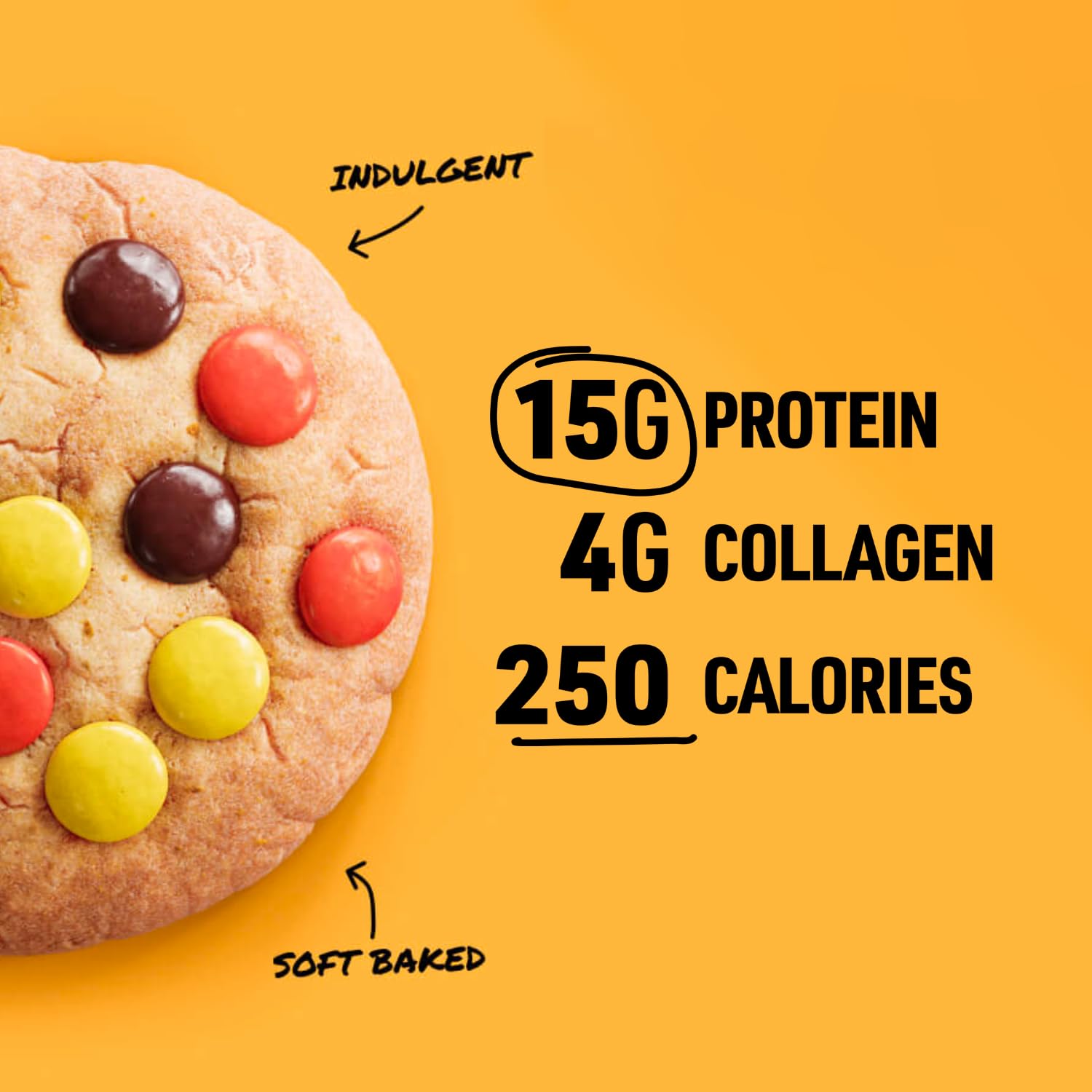 Candy-coated peanut butter pieces add crunch and flavor