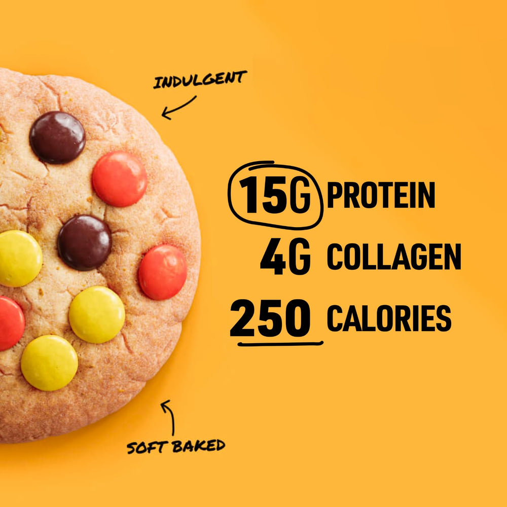 Candy-coated peanut butter pieces add crunch and flavor