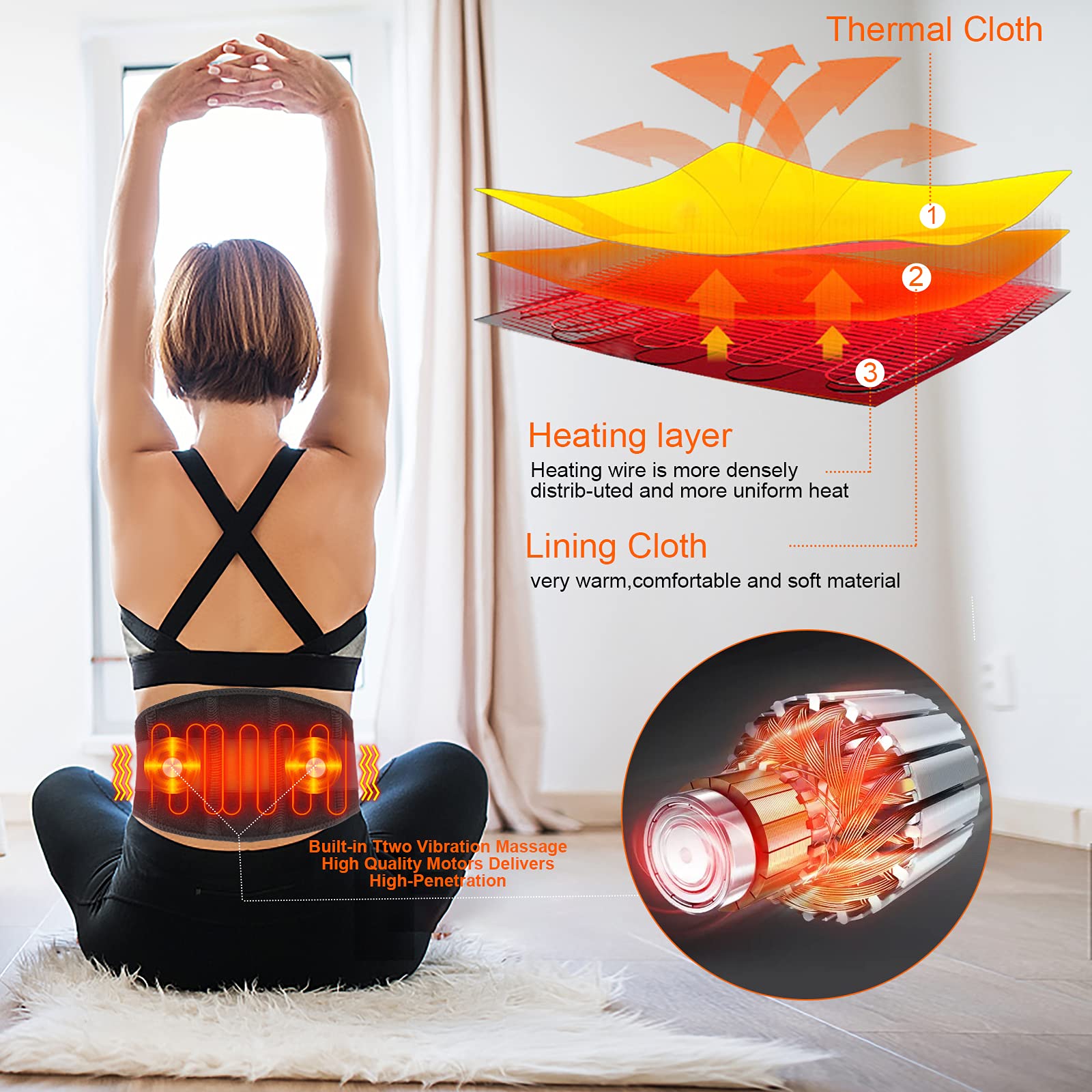 CUEHEAT detachable pillars support the spine during wear