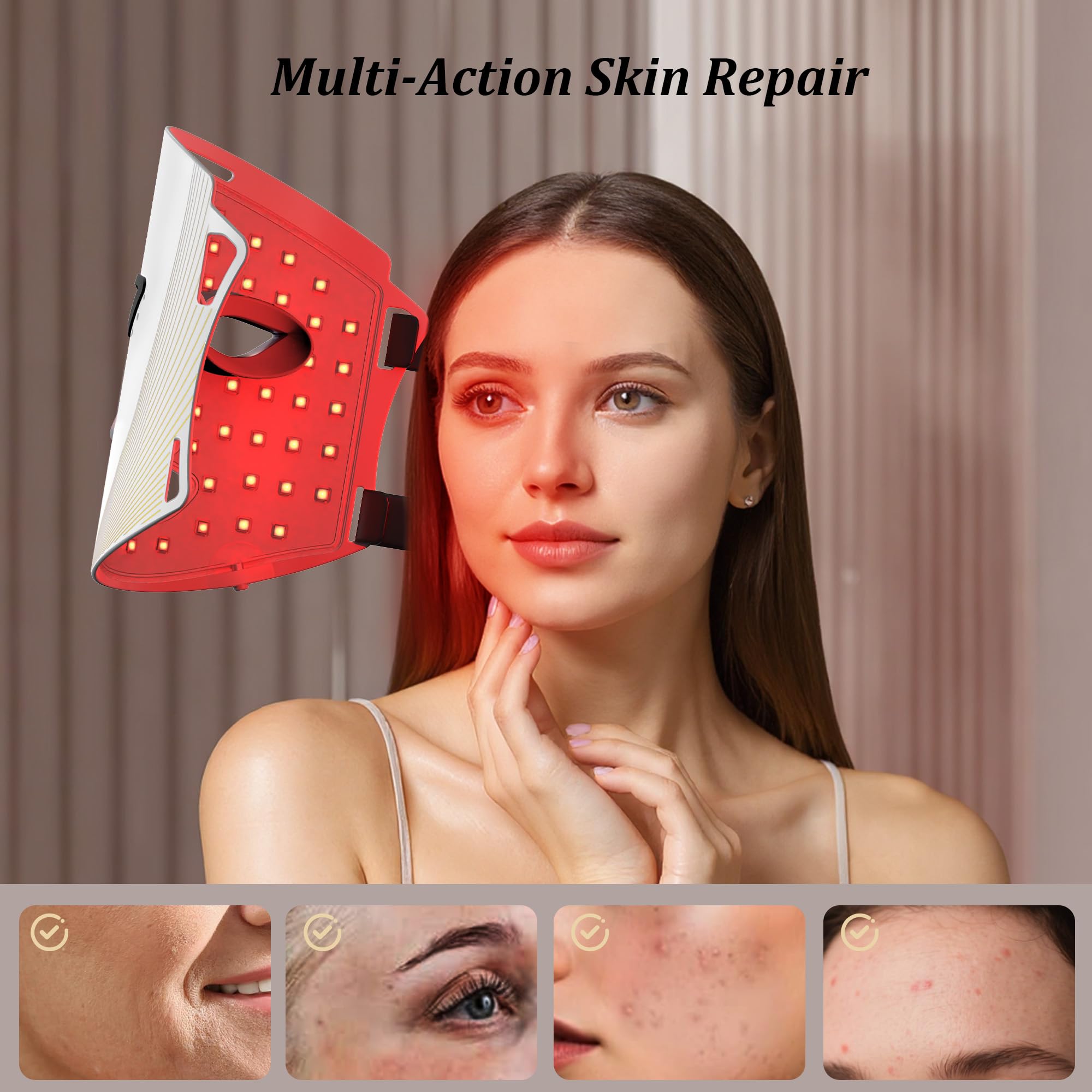 CUEME LED Light Therapy Mask eye protectors, shield eyes during sessions.
