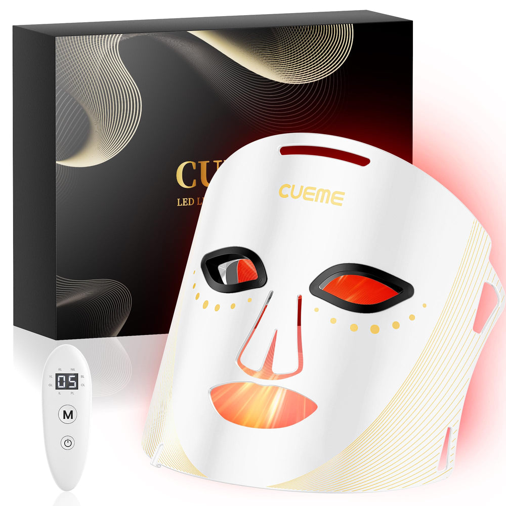 CUEME LED Light Therapy Mask front view, salon-grade skincare at home.