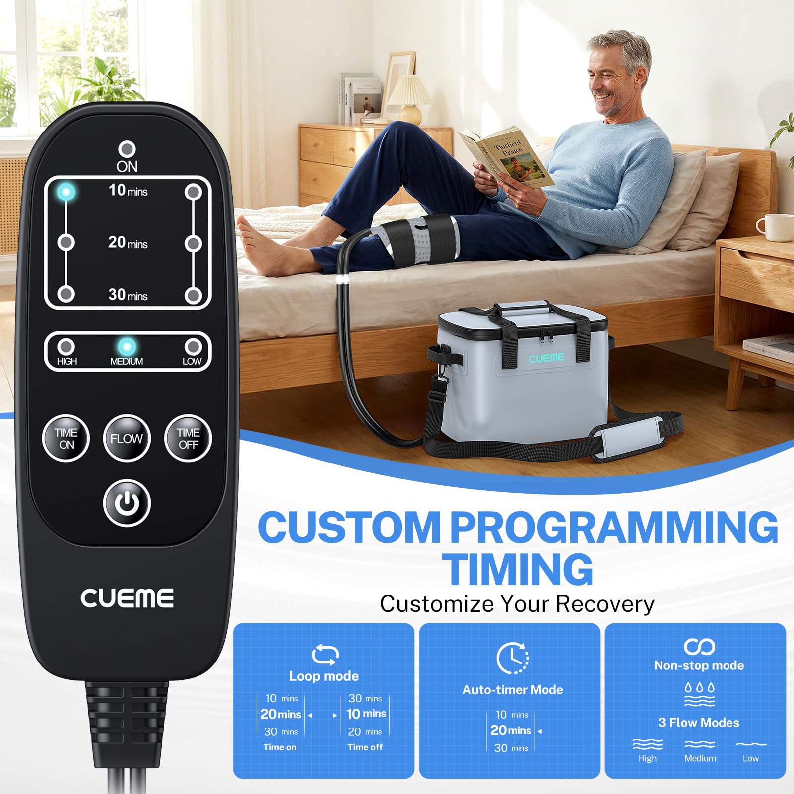 CUEME quiet brushless motor delivers deep, consistent cooling with minimal noise.
