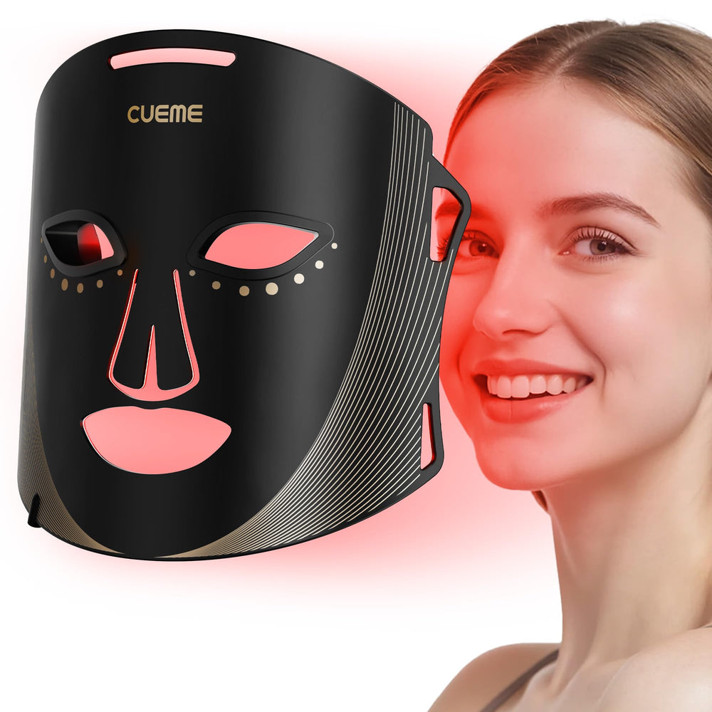 CUEME red light therapy mask front view for at-home skincare sessions