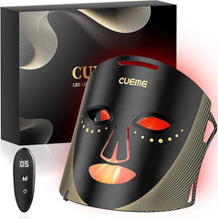 CUEME red light therapy mask for wrinkles at home, smoother skin.