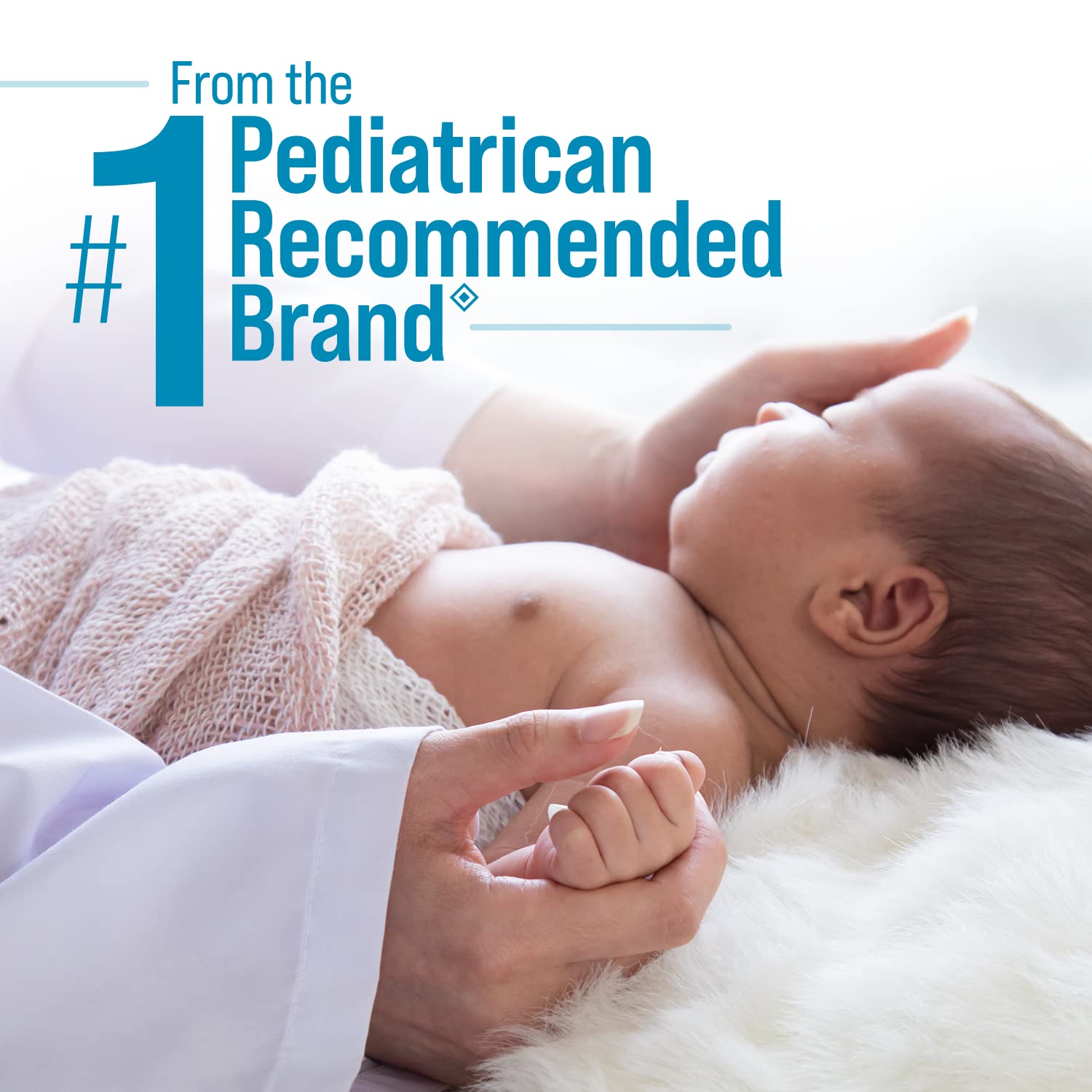 Culturelle Baby Probiotic Drops on spoon highlights simple feeding routine.