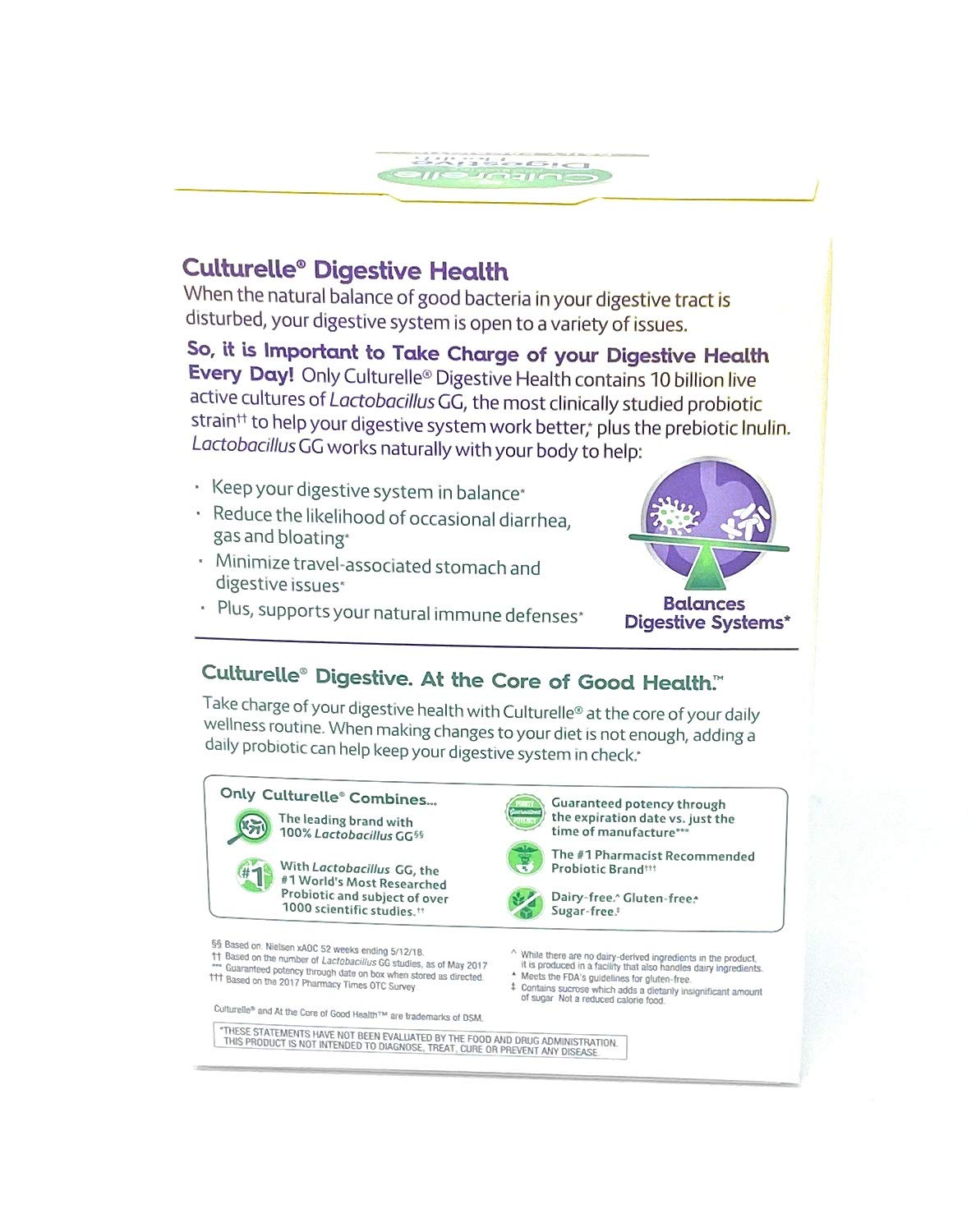 Culturelle probiotic capsules being dispensed for daily use.