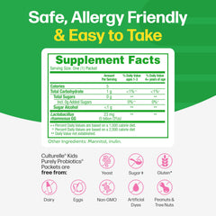 Culturelle Kids probiotic packets dissolving into yogurt for easy daily use and digestive support.