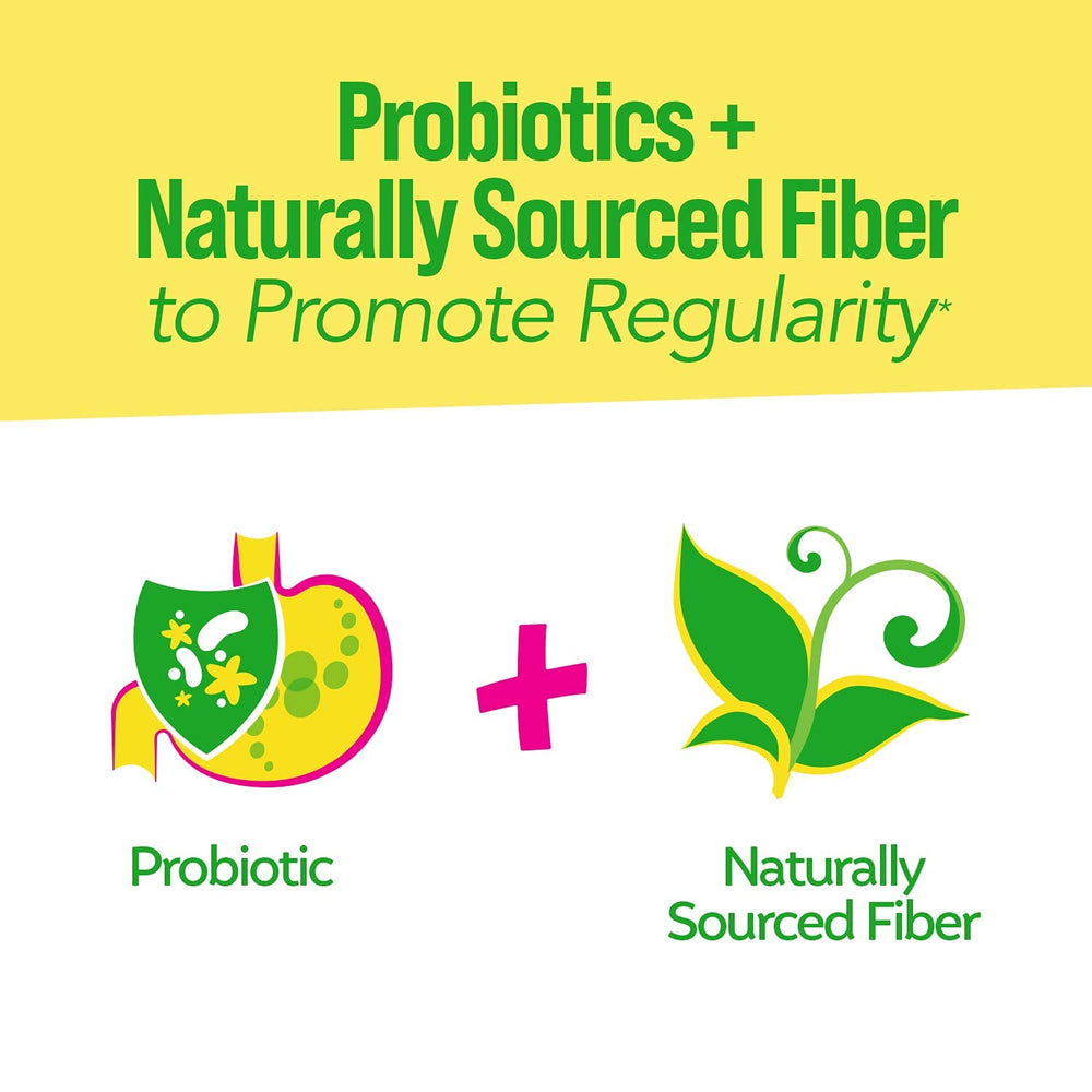 Culturelle Kids Probiotic + Fiber packets dissolving in yogurt for gentle regularity