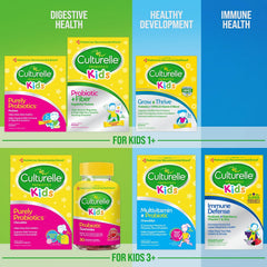 Culturelle Kids Probiotic + Fiber packets ingredient label showing safe options