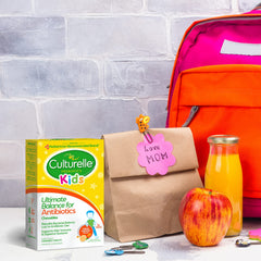 Immune-support concept graphic with Culturelle Kids Ultimate Balance