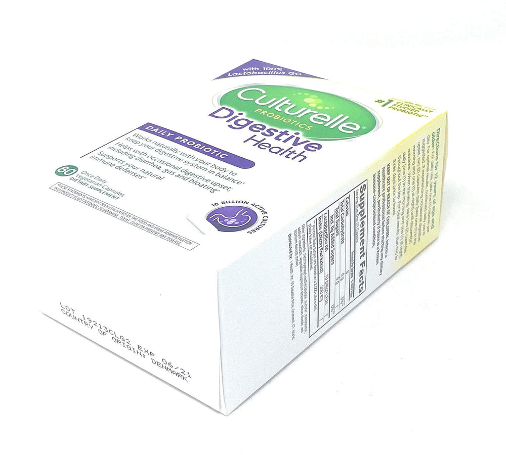 Culturelle Lactobacillus GG label indicates probiotic strength and quality.