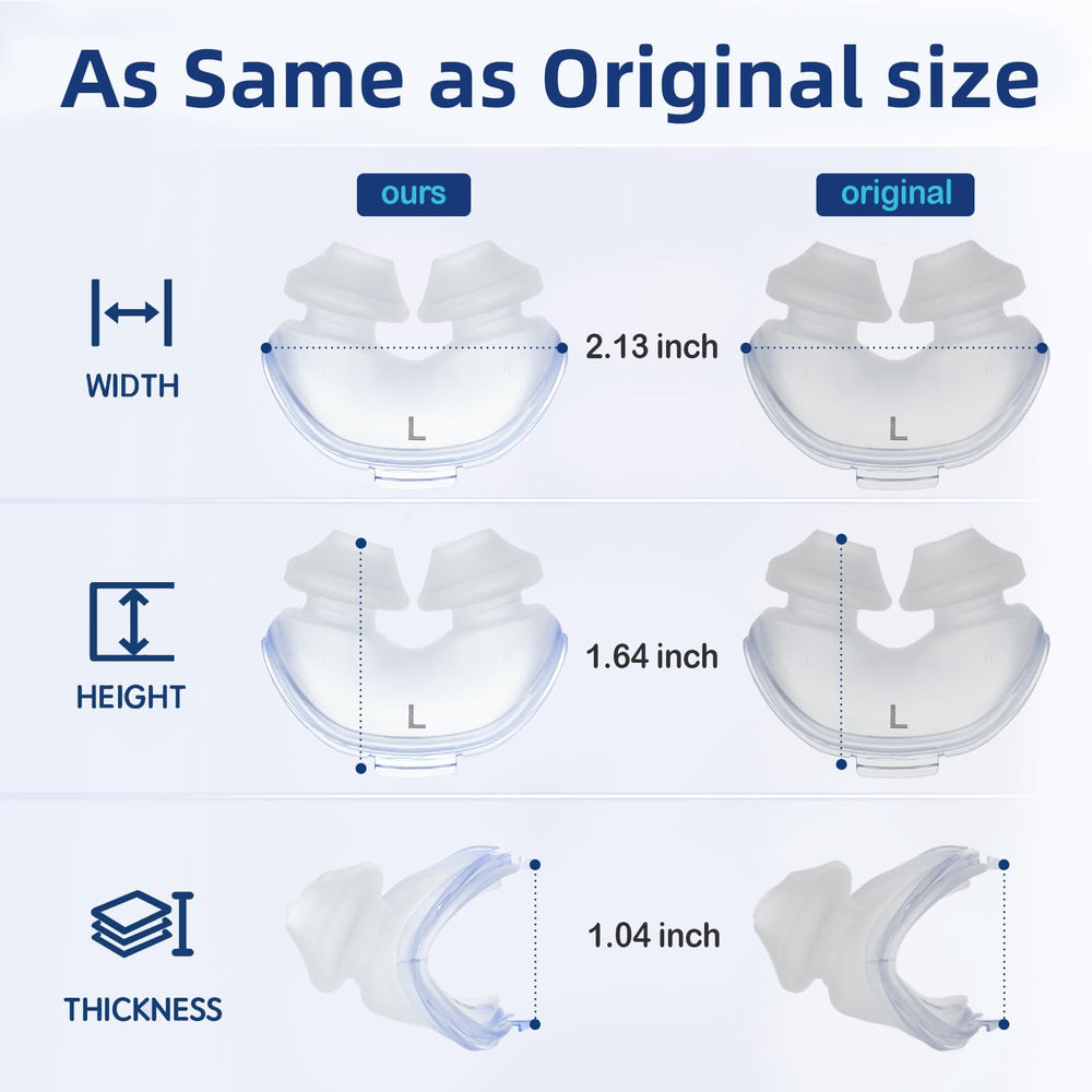 CUORD quiet-seal nasal pillow minimizes air leakage for a calmer night.