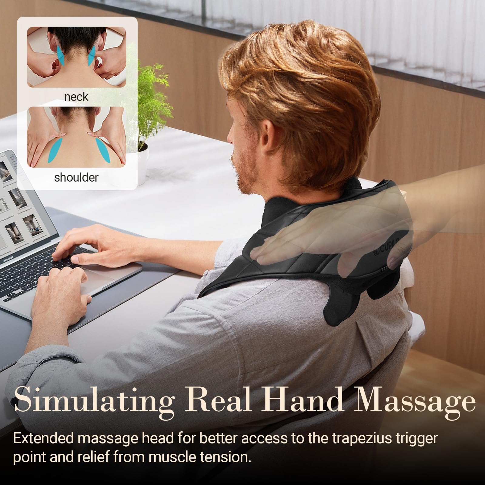 CuPiLo cordless massager battery indicator and portable design for travel
