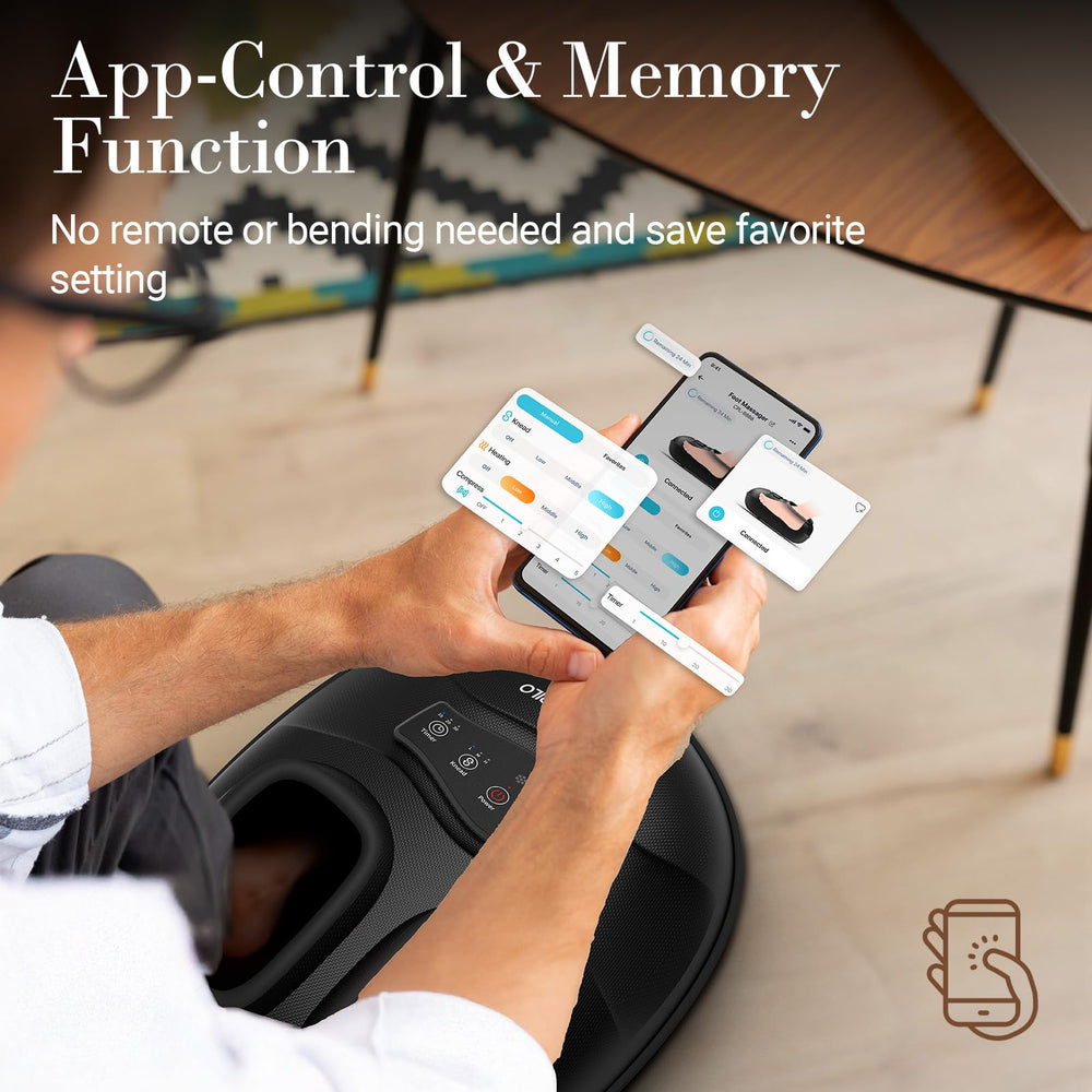 CuPiLo massager with heat function delivering warm comfort to feet.
