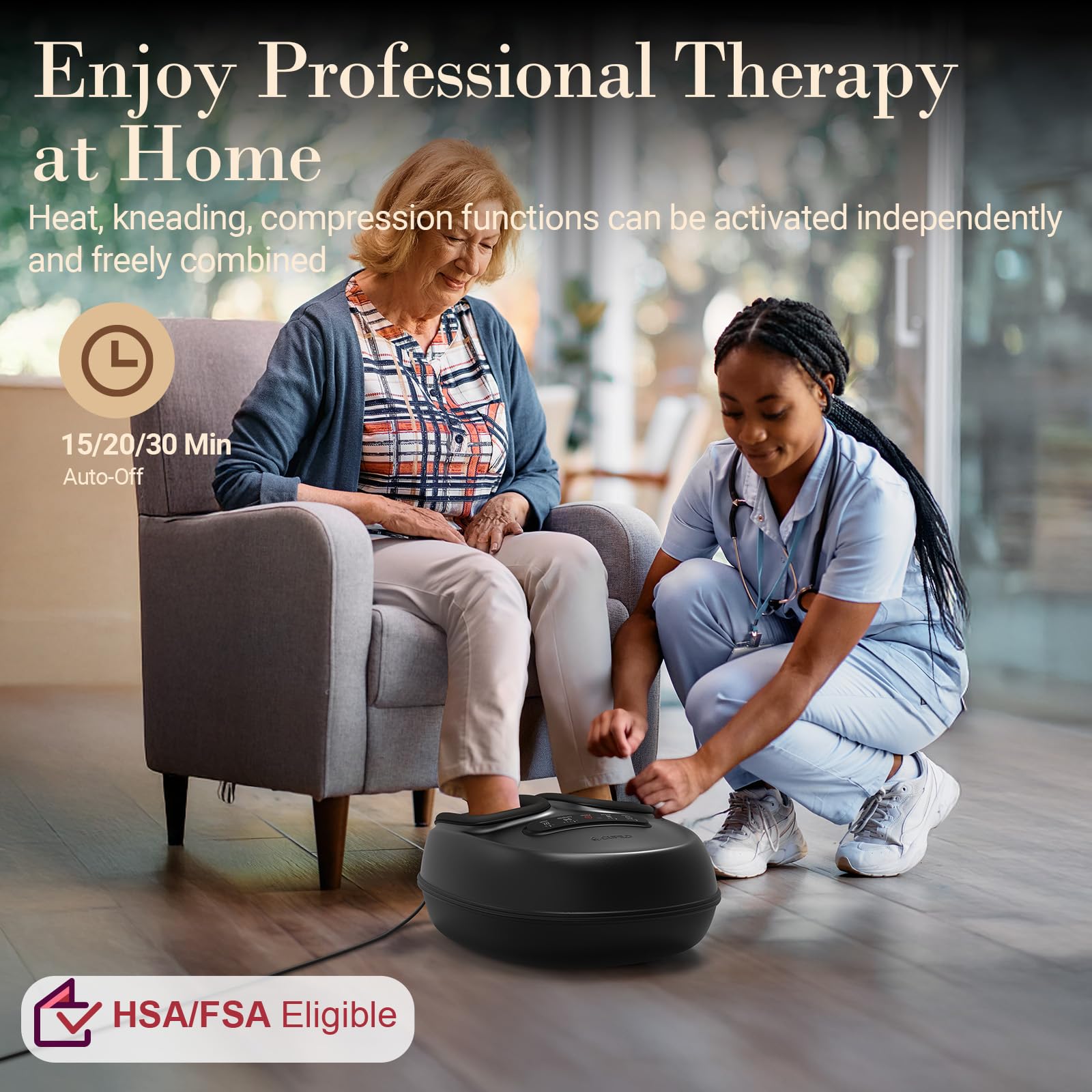 CuPiLo Foot Massager accommodates feet up to US size 13