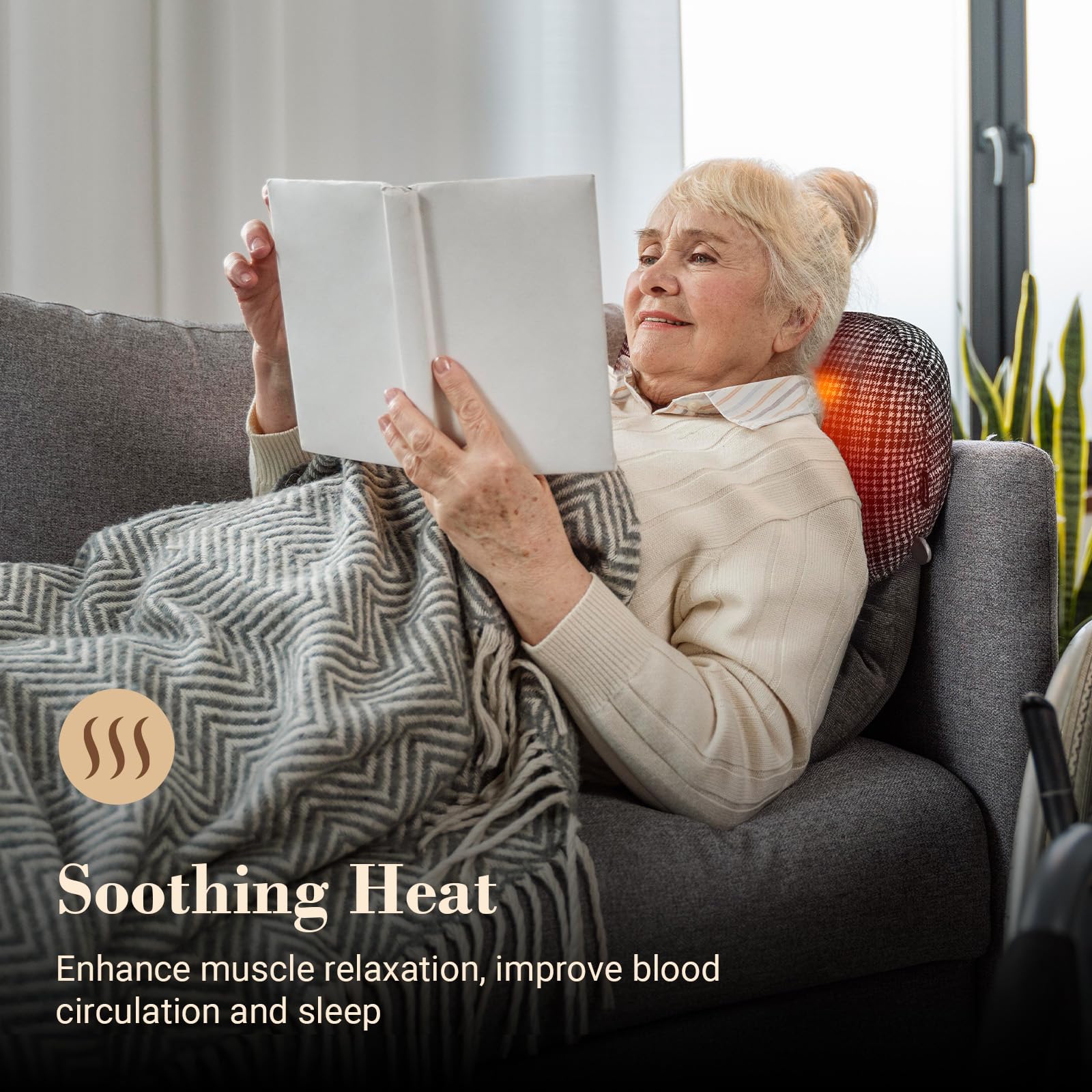 CuPiLo heat function activated to soothe tight muscles during use.